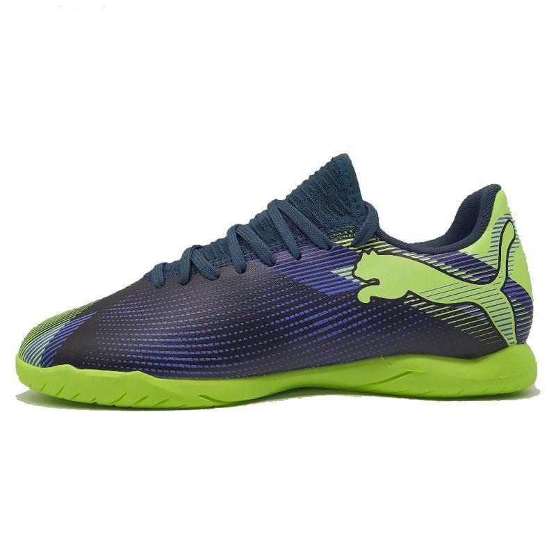 Zapatilla fútbol sala para niño PUMA FUTURE 7 PLAY IT JR gris y verde 107952-03