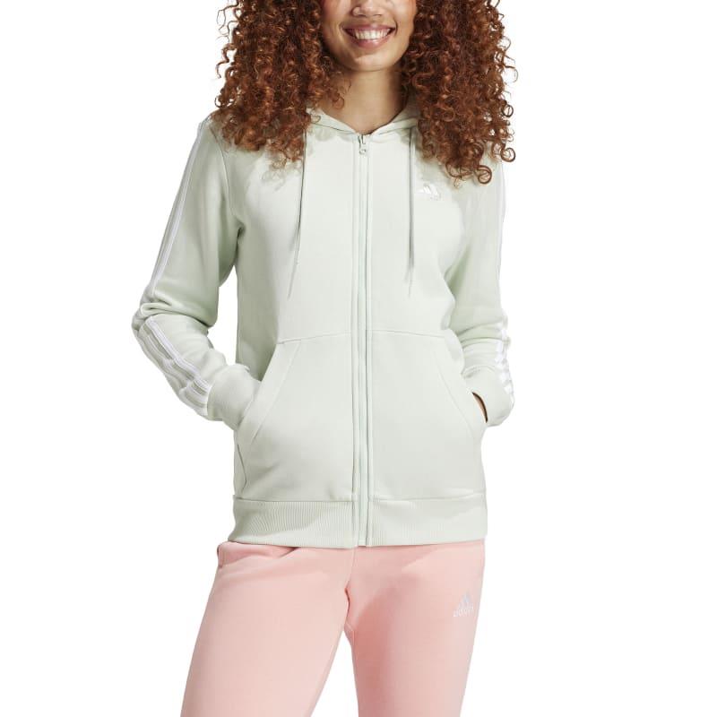 Chaqueta con capucha de mujer ADIDAS ESSENTIALS 3S verde claro IY1730