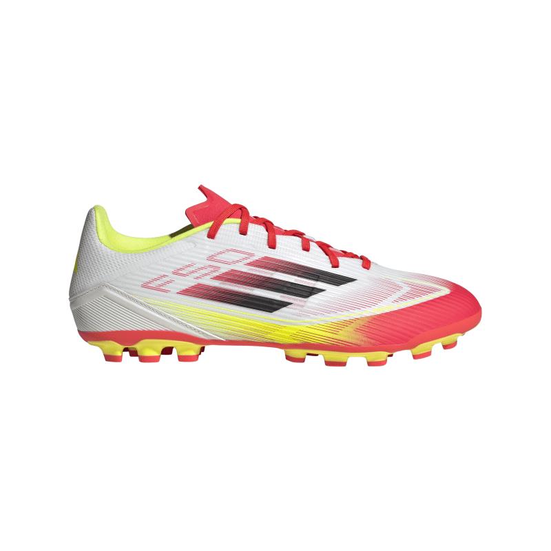 Botas de fútbol multitaco ADIDAS F50 LEAGUE 2G/3G AG blanco, roja y amarillo IE1262