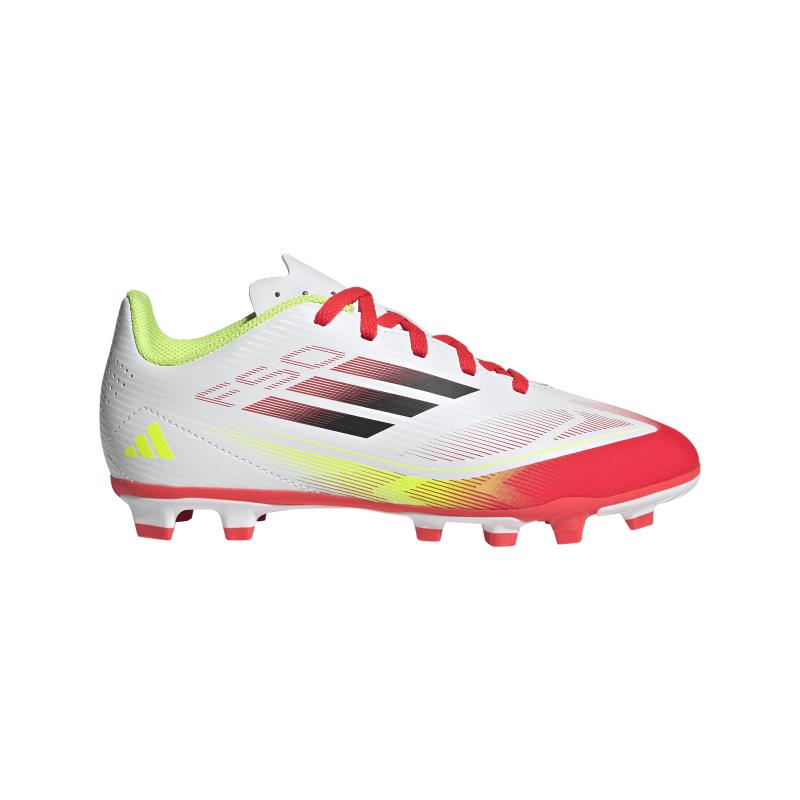 Botas de fútbol multitaco para niño ADIDAS F50 CLUB FG/MG J blanca IE1309