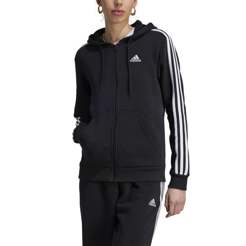 Chaqueta con capucha de mujer ADIDAS ESSENTIALS 3S negra HZ5743